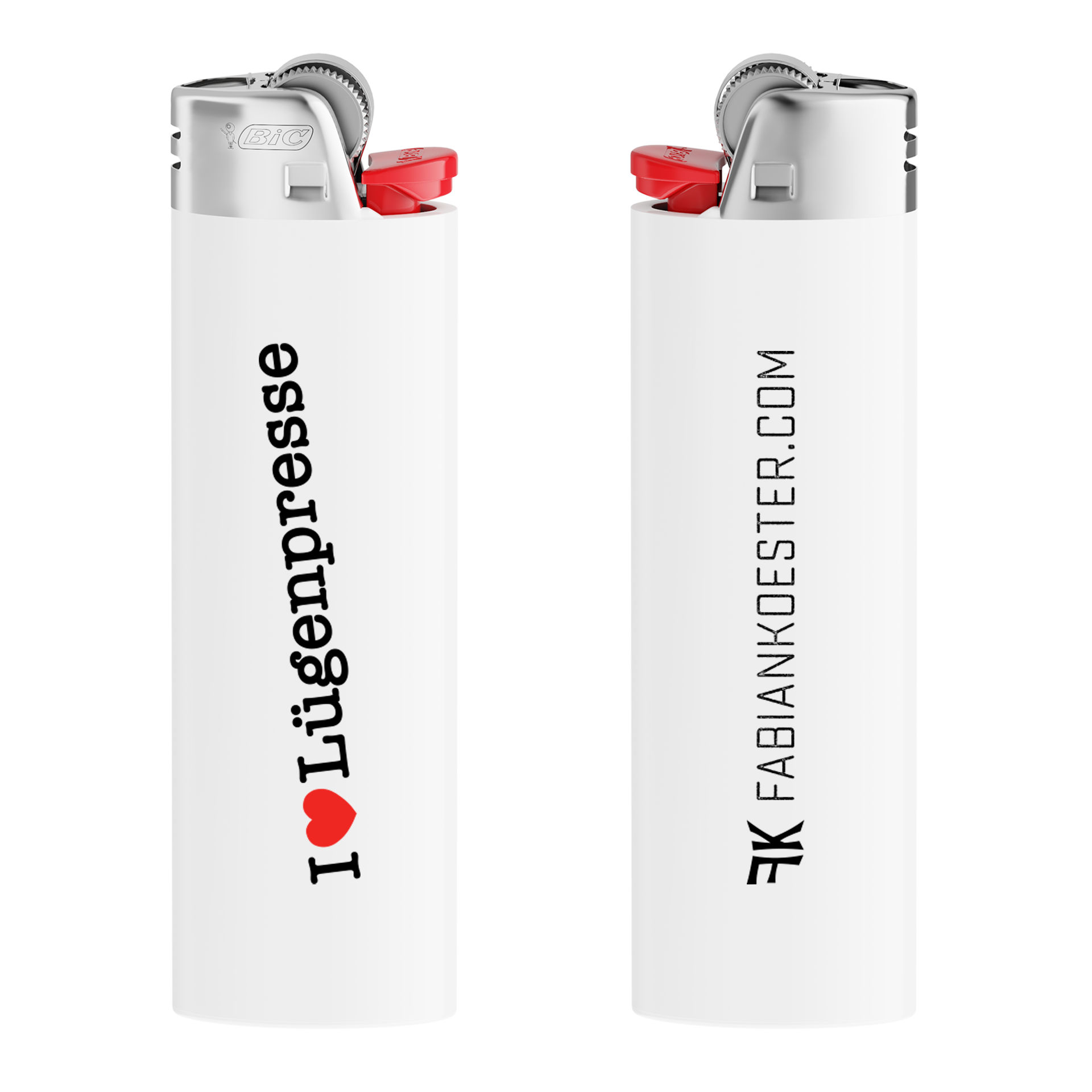 Feuerzeug - Lügenpresse, weiss