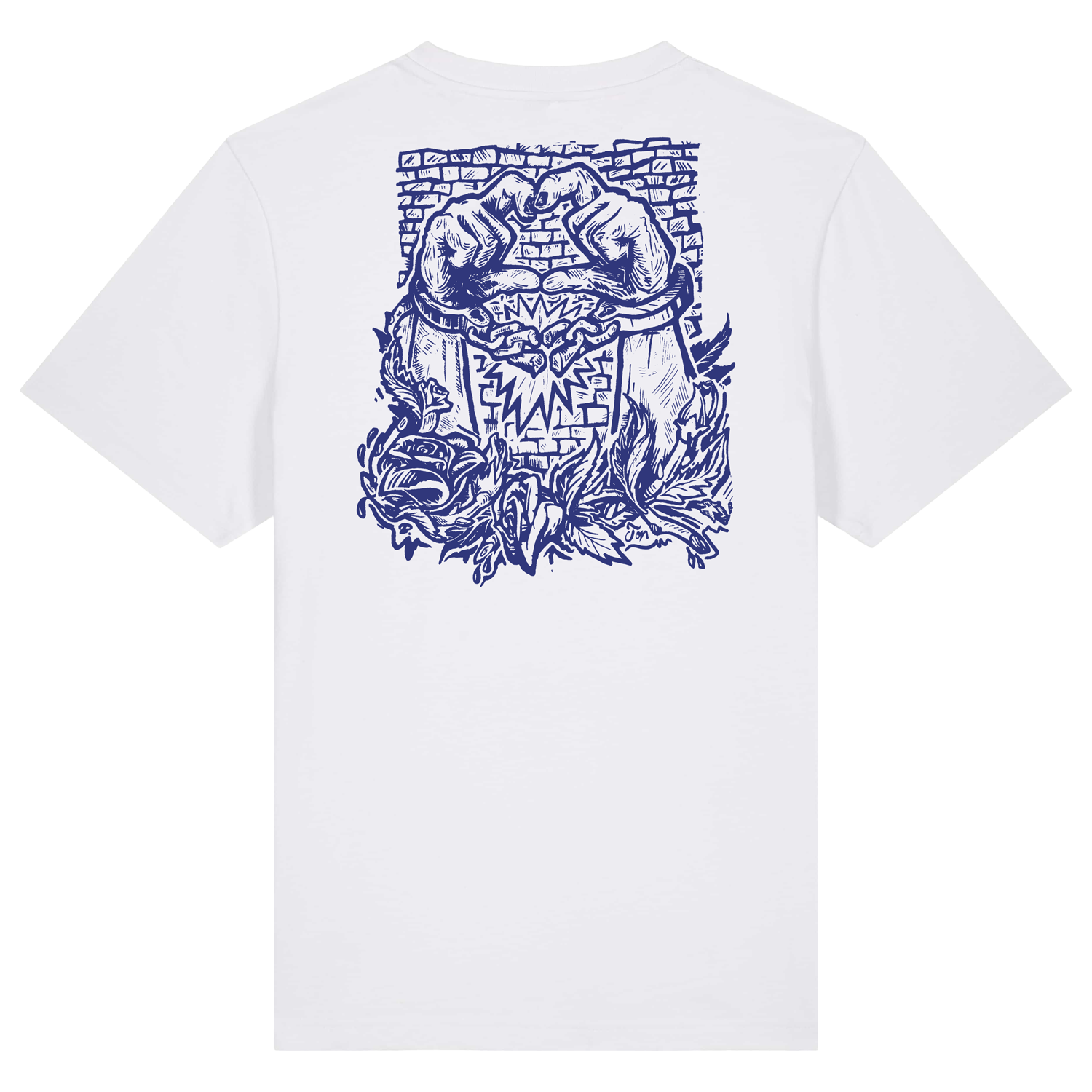 Unisex-Shirt - Bonnie Ton, white (blue-print)